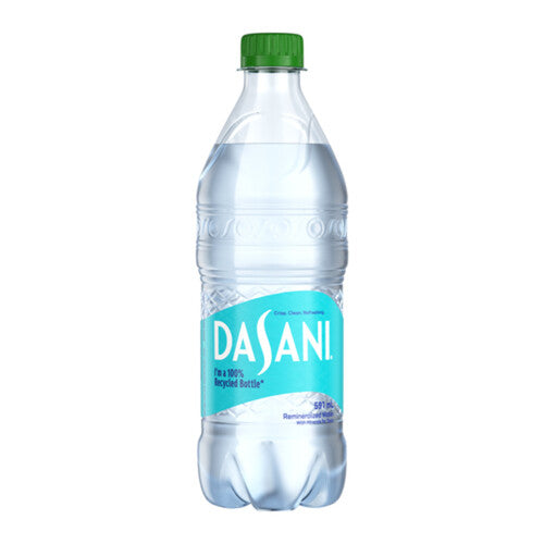 Dasani water bottle on a white background