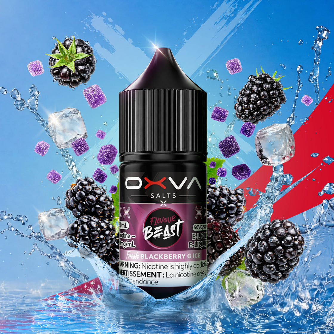 Fresh Blackberry G Ice – Flavour Beast x OXVA 30mL salt nic e-juice - Surrey_Vancouver_Delta