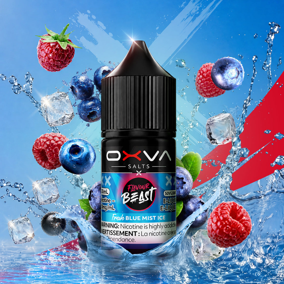Fresh Blue Mist Ice – Flavour Beast x OXVA 30mL salt nic e-juice - Surrey_Vancouver_Delta