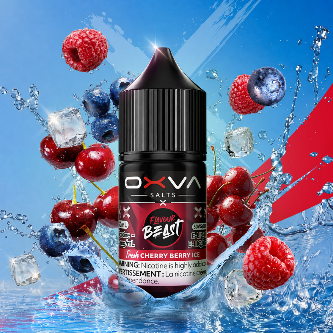 Fresh Cherry Berry Ice – Flavour Beast x OXVA 30mL salt nic e-juice - Surrey_Vancouver_Delta