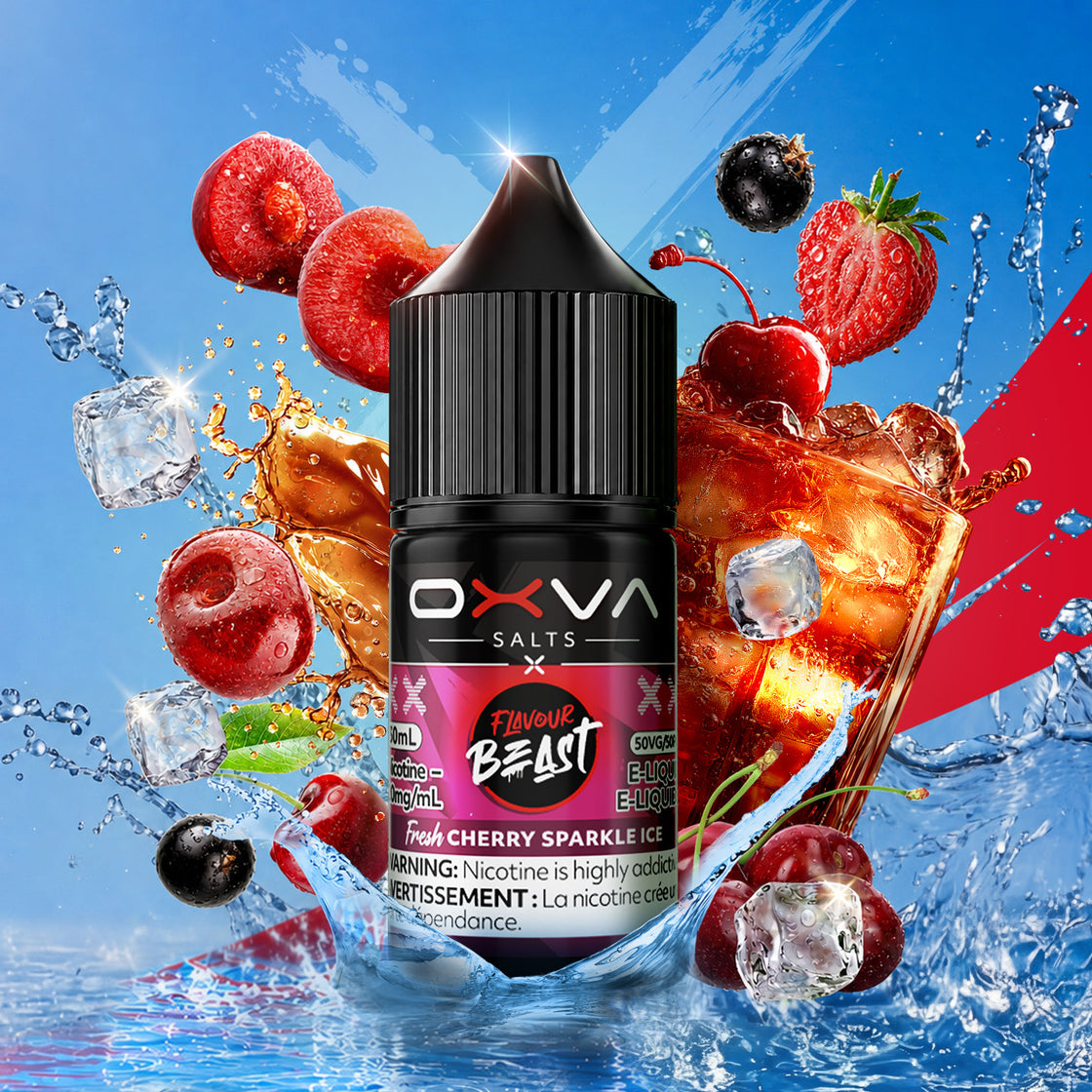 Fresh Cherry Sparkle Ice – Flavour Beast x OXVA 30mL salt nic e-juice - Surrey_Vancouver_Delta