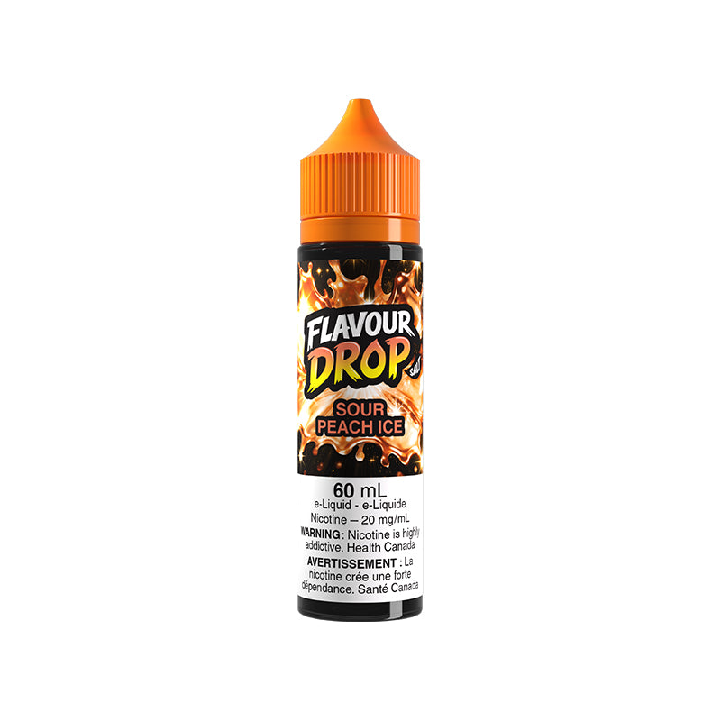Sour Peach Ice Flavour Drop 60mL Salt Nic E-Juice – Futuristic Vapes Surrey Delta