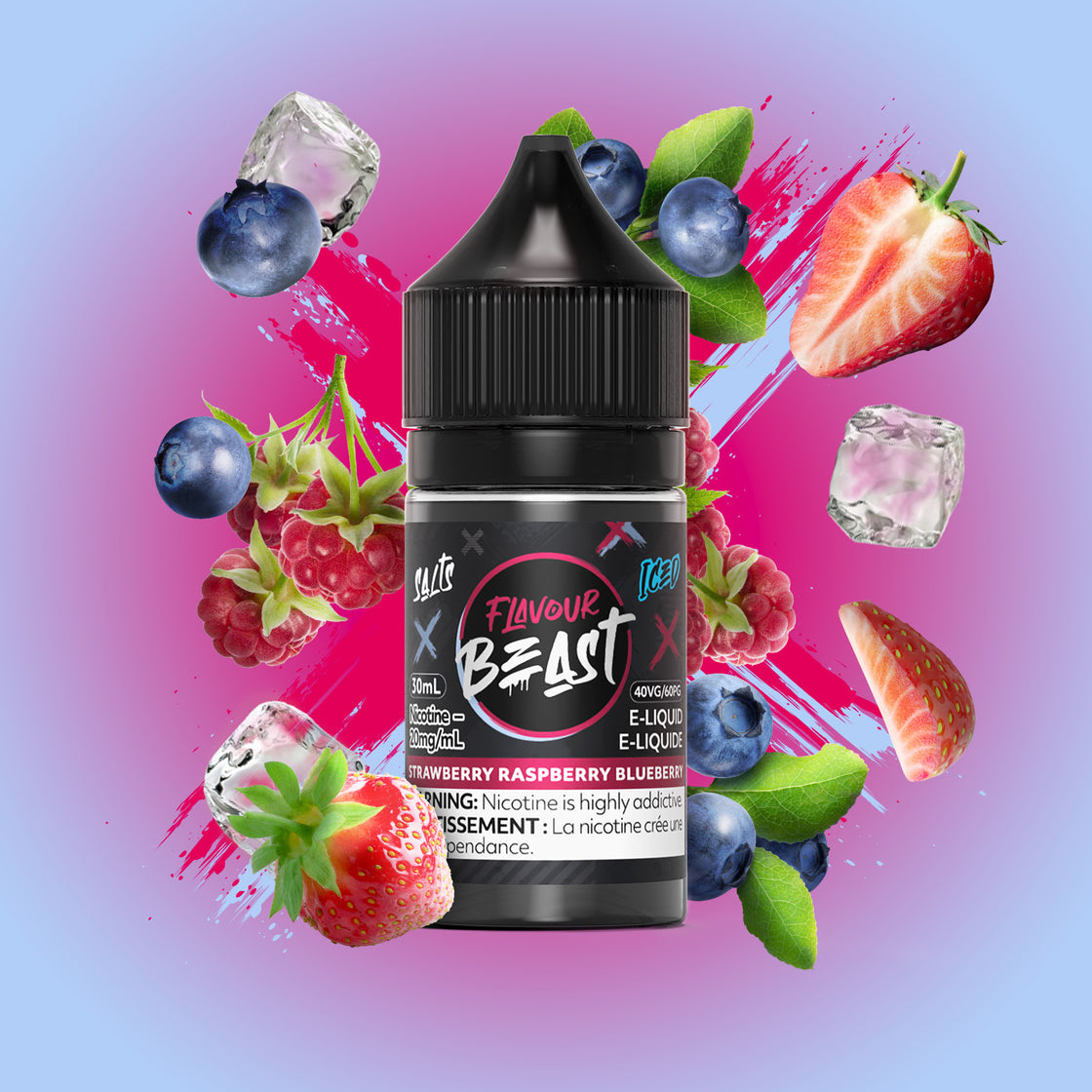 Strawberry Raspberry Blueberry Iced - Flavour Beast Salt 30mL