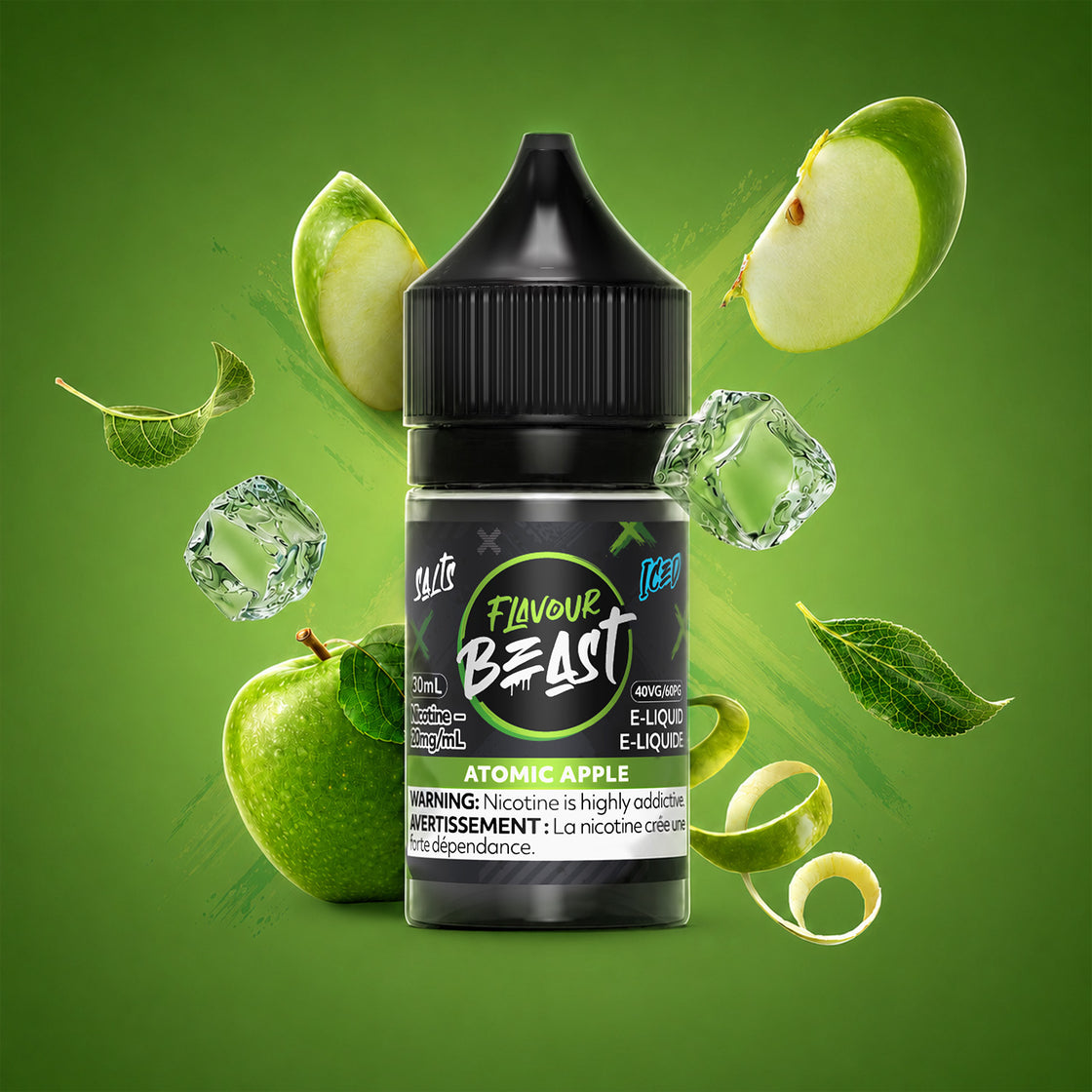 Flavour Beast Classic Atomic Apple Iced 20mg 30mL salt nic e-juice bottle - Futuristic Vapes, Delta BC