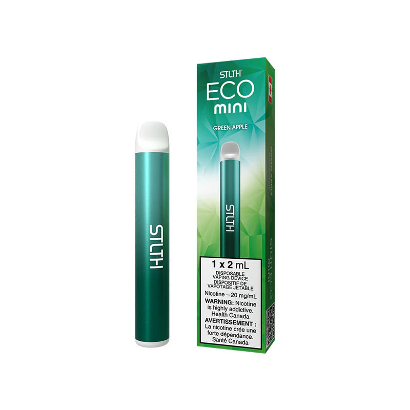 STLTH ECO Mini Disposable Vape - Green Apple (20mg, 2mL) | Futuristic Vapes Surrey Delta Vancouver
