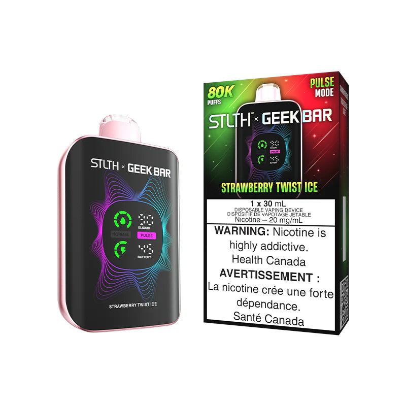 STLTH X GEEK BAR Disposable 80K - Strawberry Twist Ice | Futuristic Vapes Delta Surrey