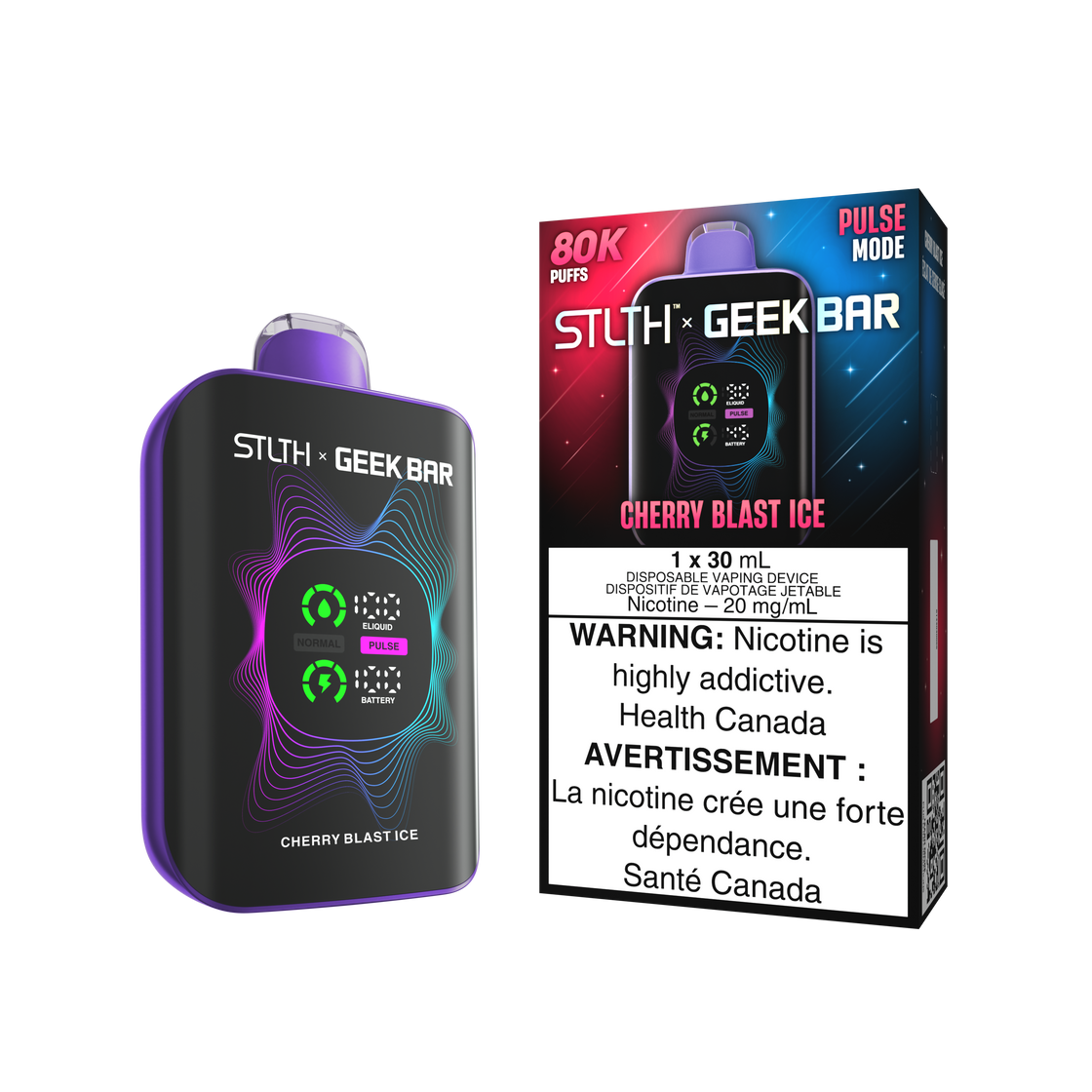 STLTH X GEEK BAR Disposable - Cherry Blast Ice 80K