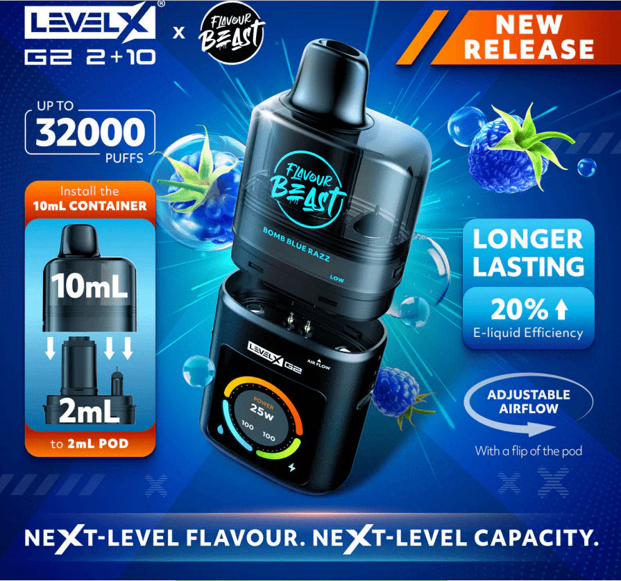 Level X G2 2+10 32K Puffs Disposable Pods - Flavour Beast